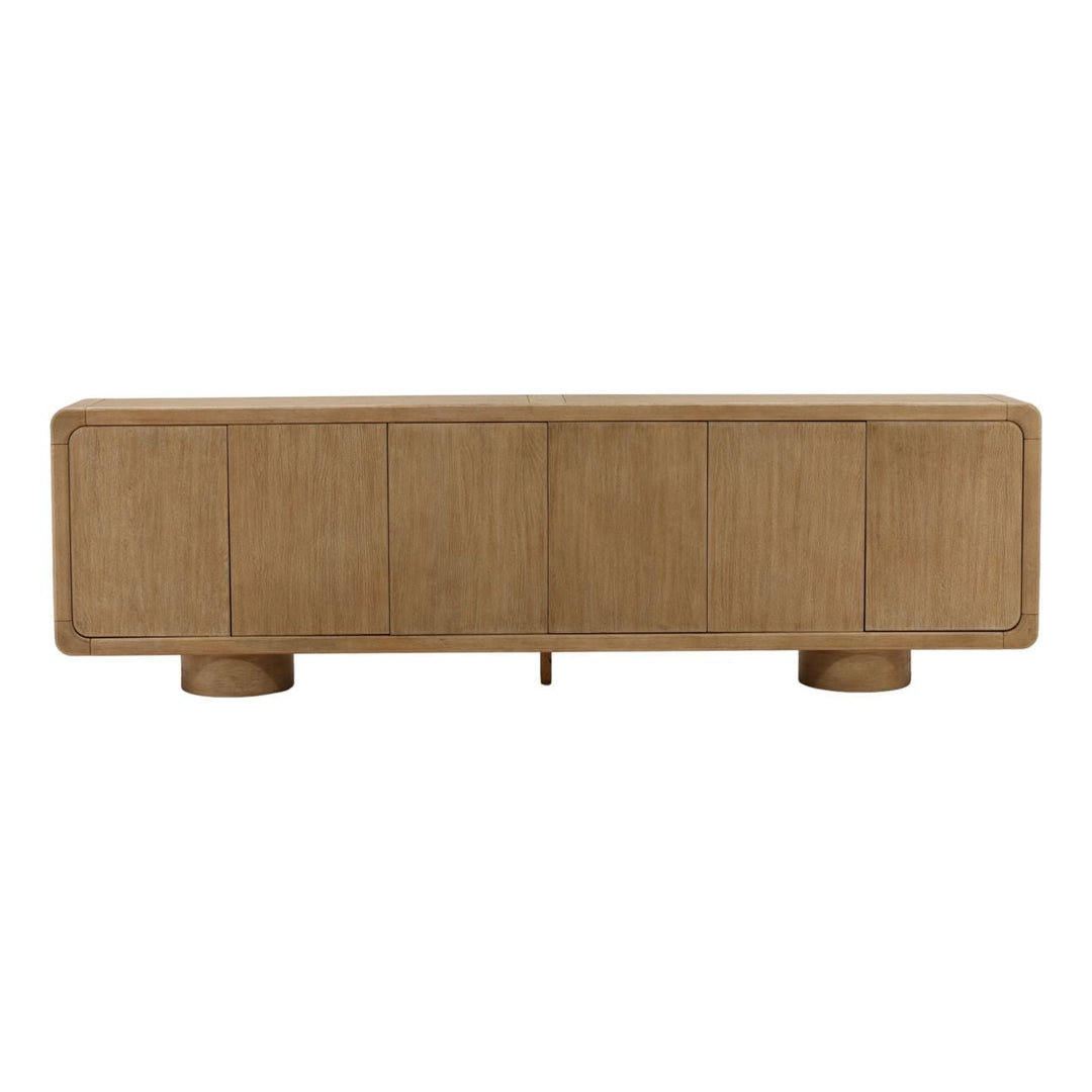 Camilla Oak Veneer Sideboard, Light Warm Wash, front view