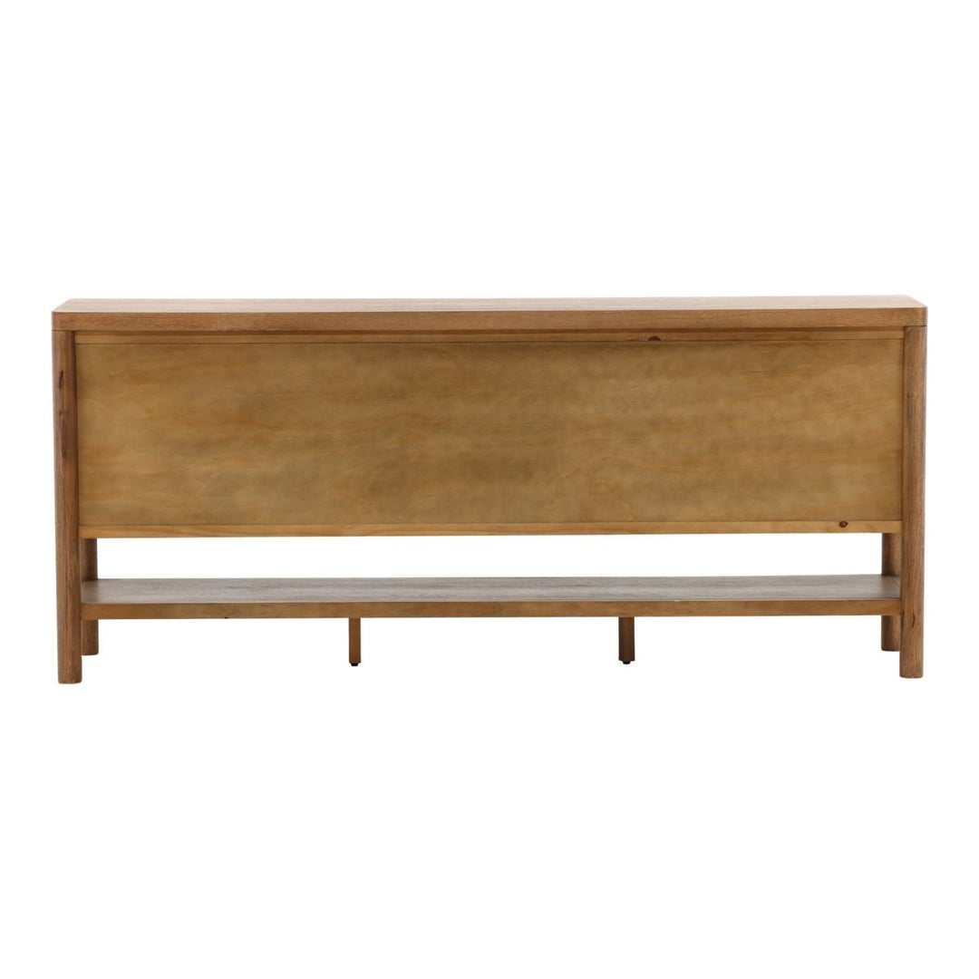Estelle Oak Veneer Sideboard, Dark Brown, back view