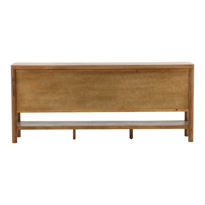 Estelle Oak Veneer Sideboard, Dark Brown, back view
