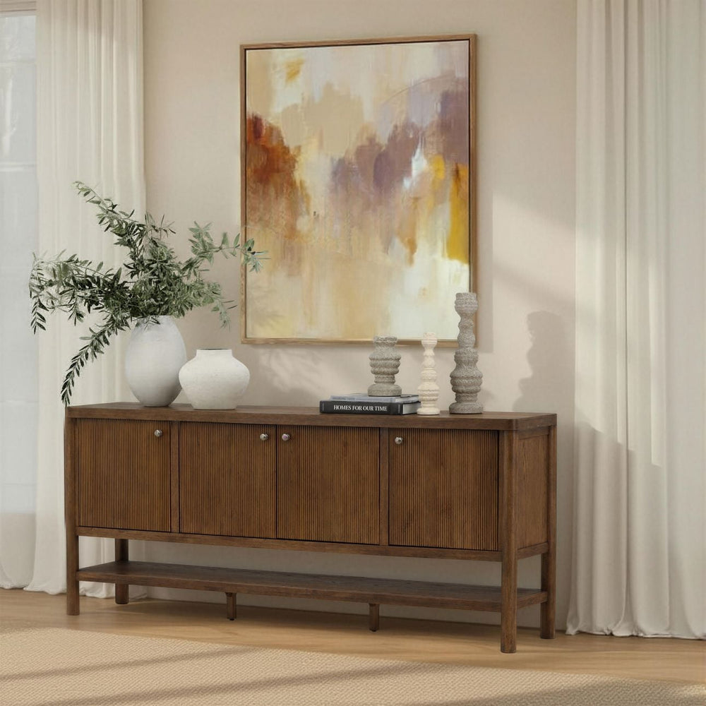 Estelle Oak Veneer Sideboard, Dark Brown, lifestyle view