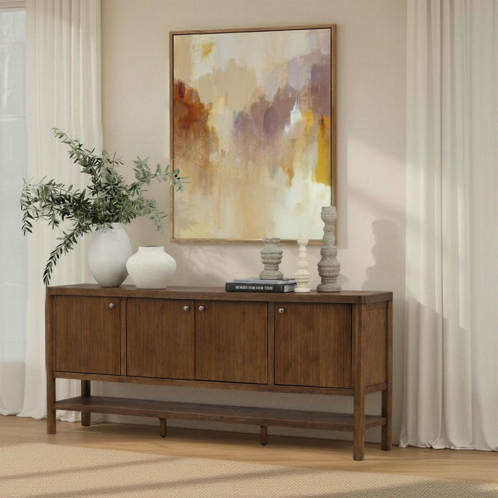 Estelle Oak Veneer Sideboard, Dark Brown, lifestyle view