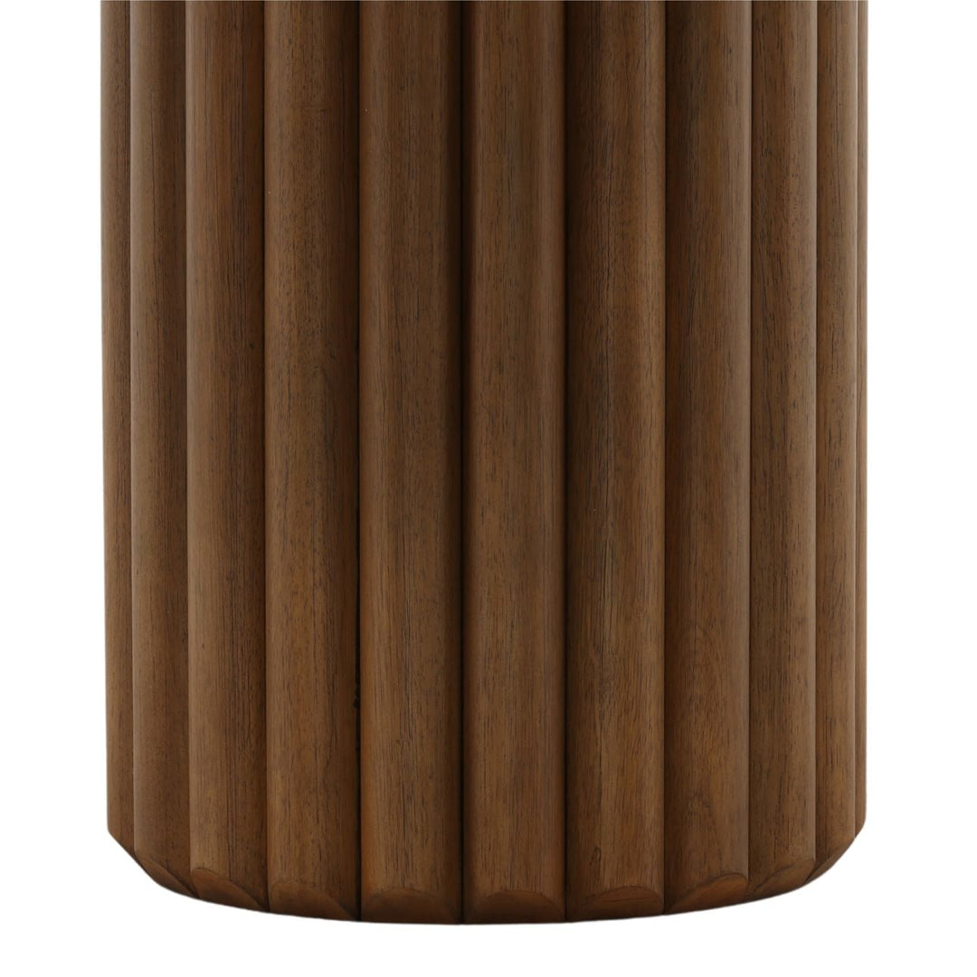 Hayden Oak Veneer Dining Table, Dark Brown, detail 1 view