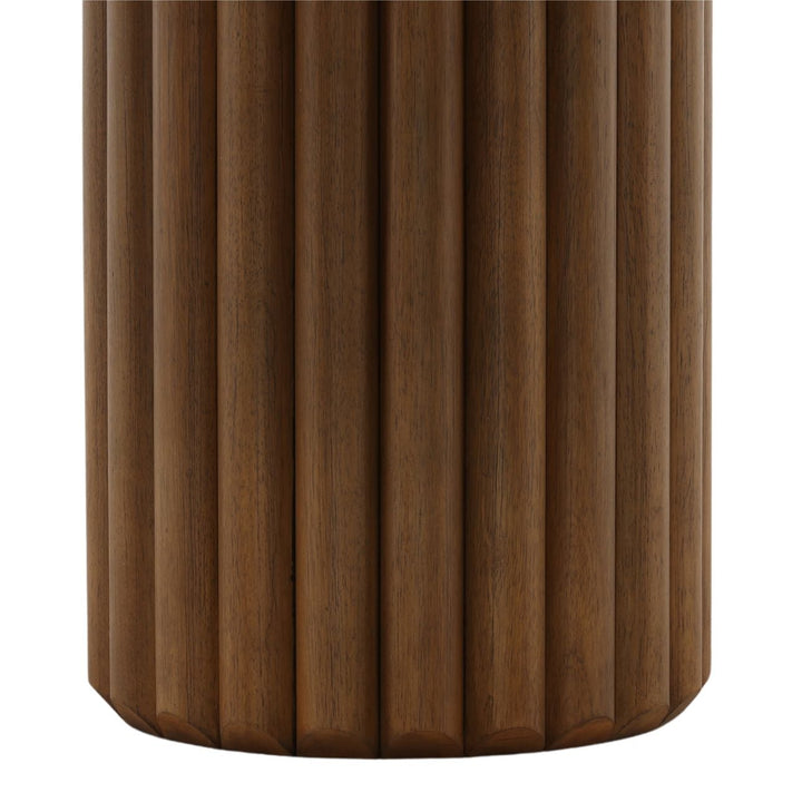 Hayden Oak Veneer Dining Table, Dark Brown, detail 1 view