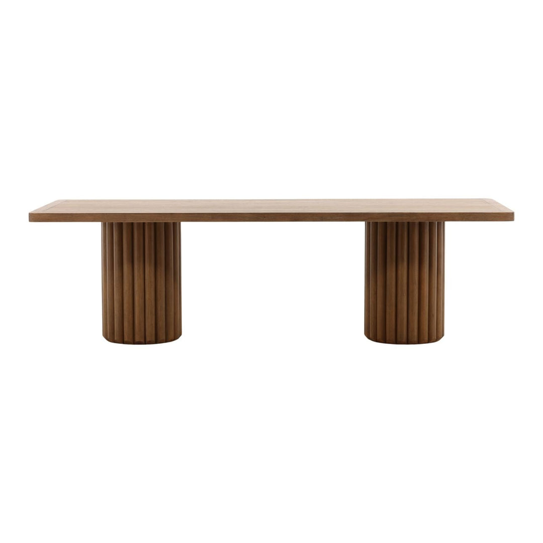 Hayden Oak Veneer Dining Table, Dark Brown, front view