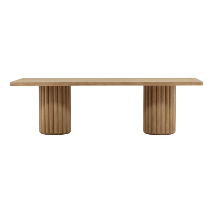 Hayden Oak Veneer Dining Table, Light Warm Wash, front view