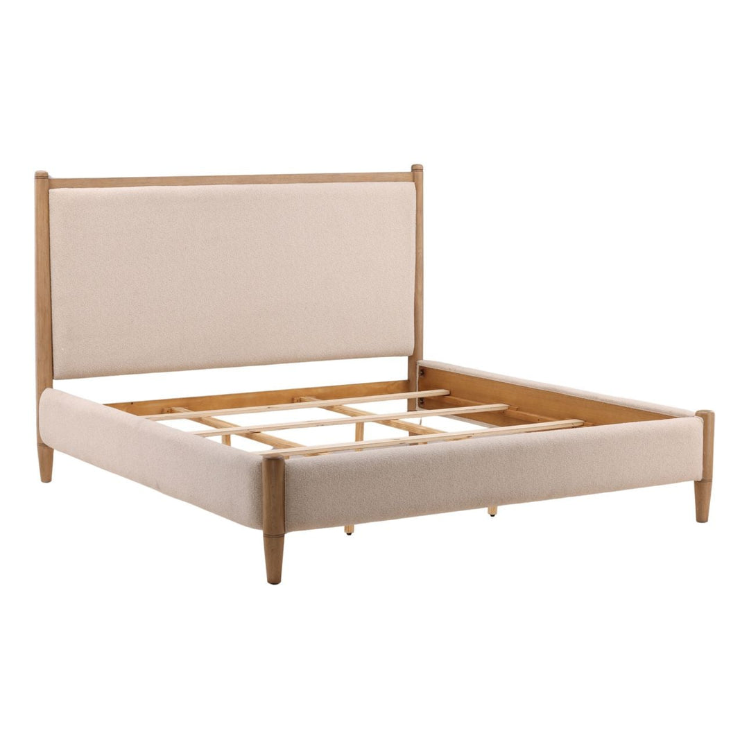 Nora Cream Boucle Bed, Eastern King, back three quarter view