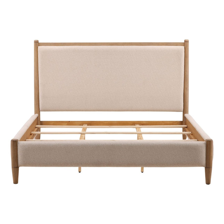 Nora Cream Boucle Bed, Eastern King, front view