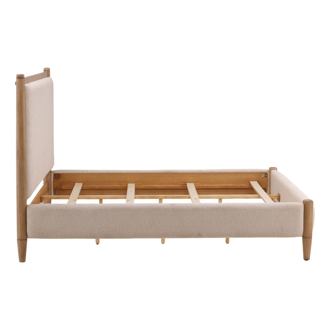 Nora Cream Boucle Bed, Eastern King, profile view