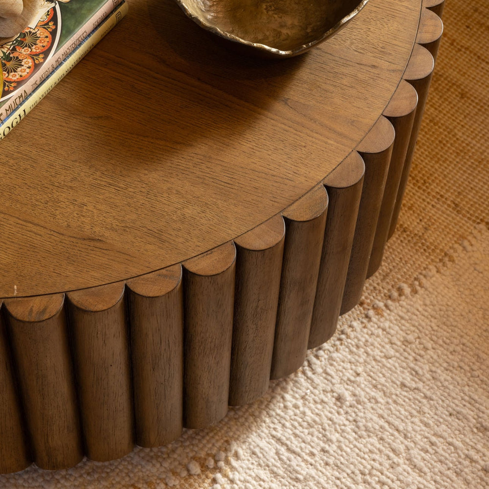 Huxley Oak Veneer Coffee Table, Dark Brown, lifestyle view