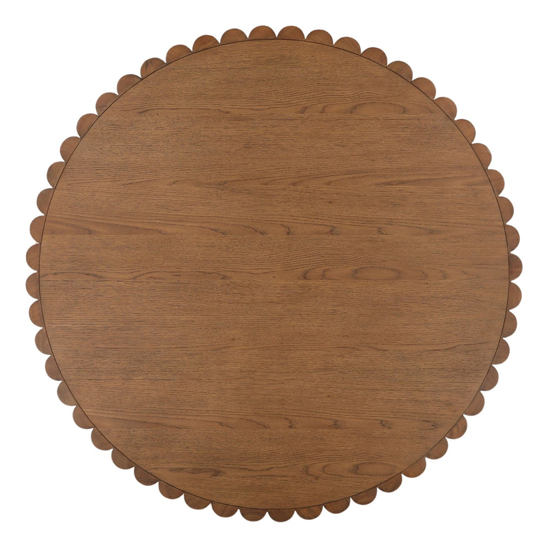 Huxley Oak Veneer Coffee Table, Dark Brown, overhead view