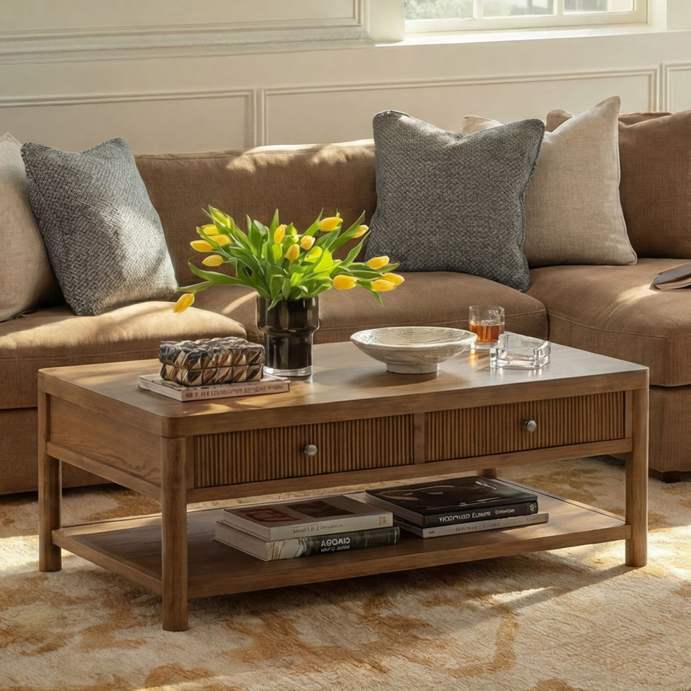 Ronan Oak Veneer Coffee Table, alternate lifestyle view 1