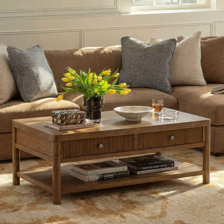 Ronan Oak Veneer Coffee Table, alternate lifestyle view 1
