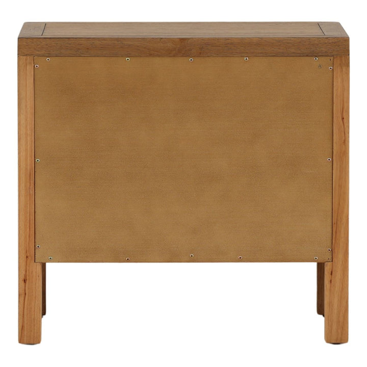 Toren Oak Veneer Nightstand, Brown, back view