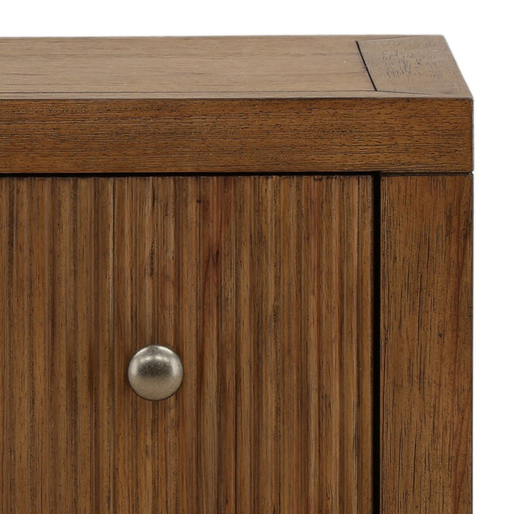 Toren Oak Veneer Nightstand, Brown, detail 2 view