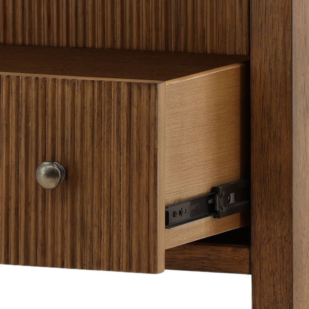 Toren Oak Veneer Nightstand, Brown, detail 3 view