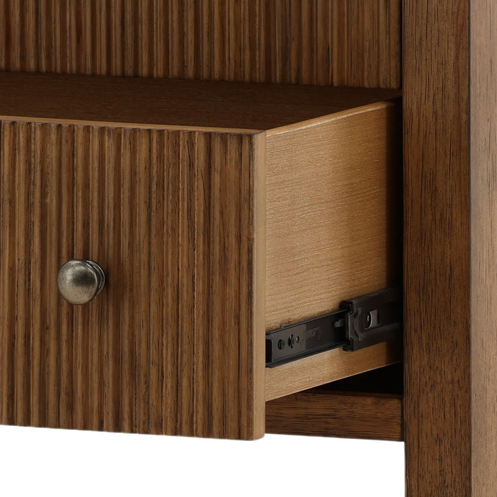 Toren Oak Veneer Nightstand, Brown, detail 3 view