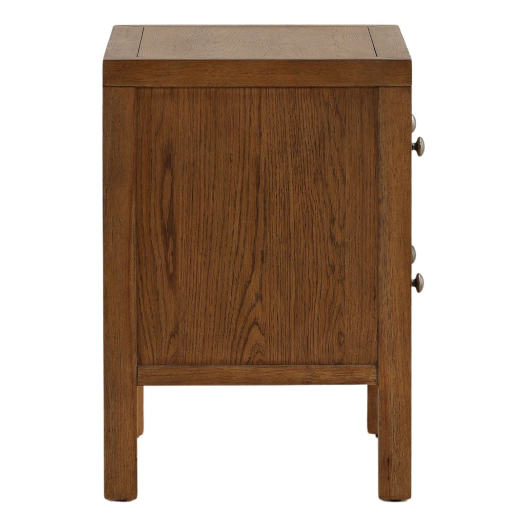 Toren Oak Veneer Nightstand, Brown, profile view