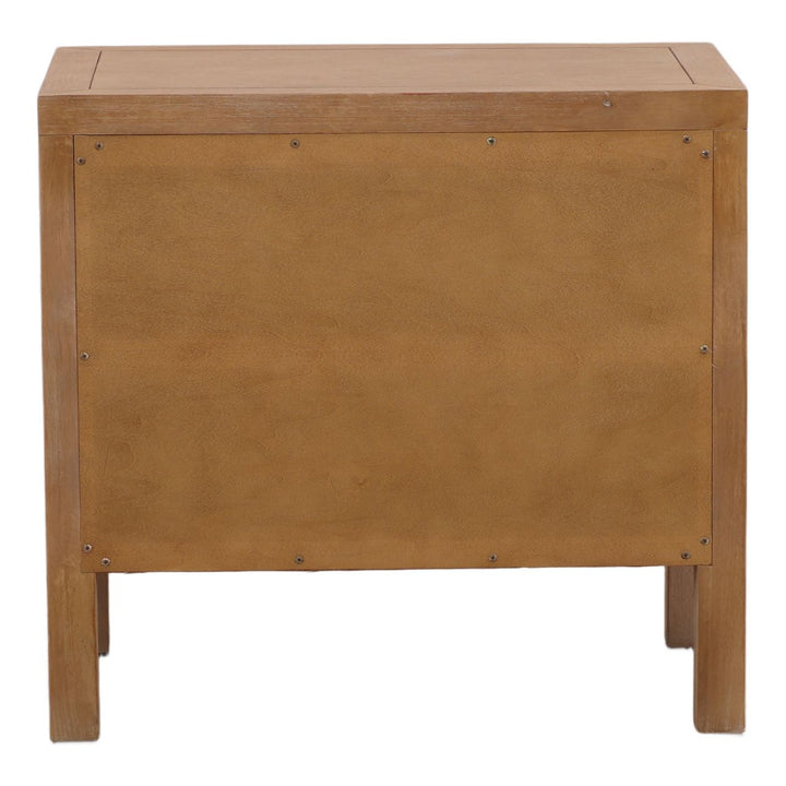 Toren Oak Veneer Nightstand, Light Warm Wash, back view