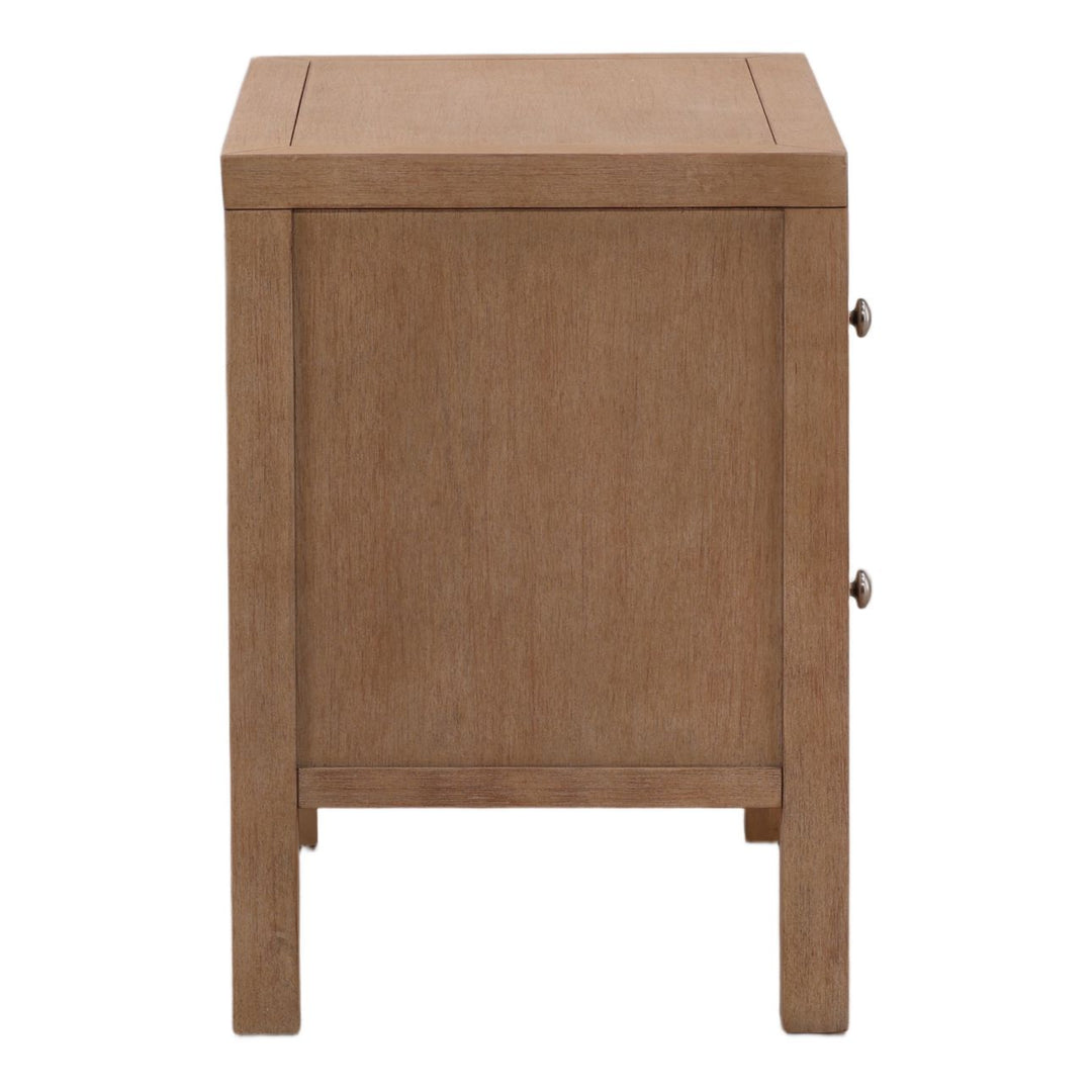Toren Oak Veneer Nightstand, Light Warm Wash, profile view