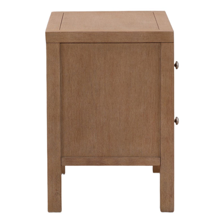 Toren Oak Veneer Nightstand, Light Warm Wash, profile view