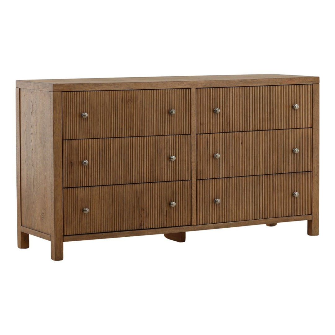 Toren Oak Veneer Dresser, Dark Brown, three-quarter studio view