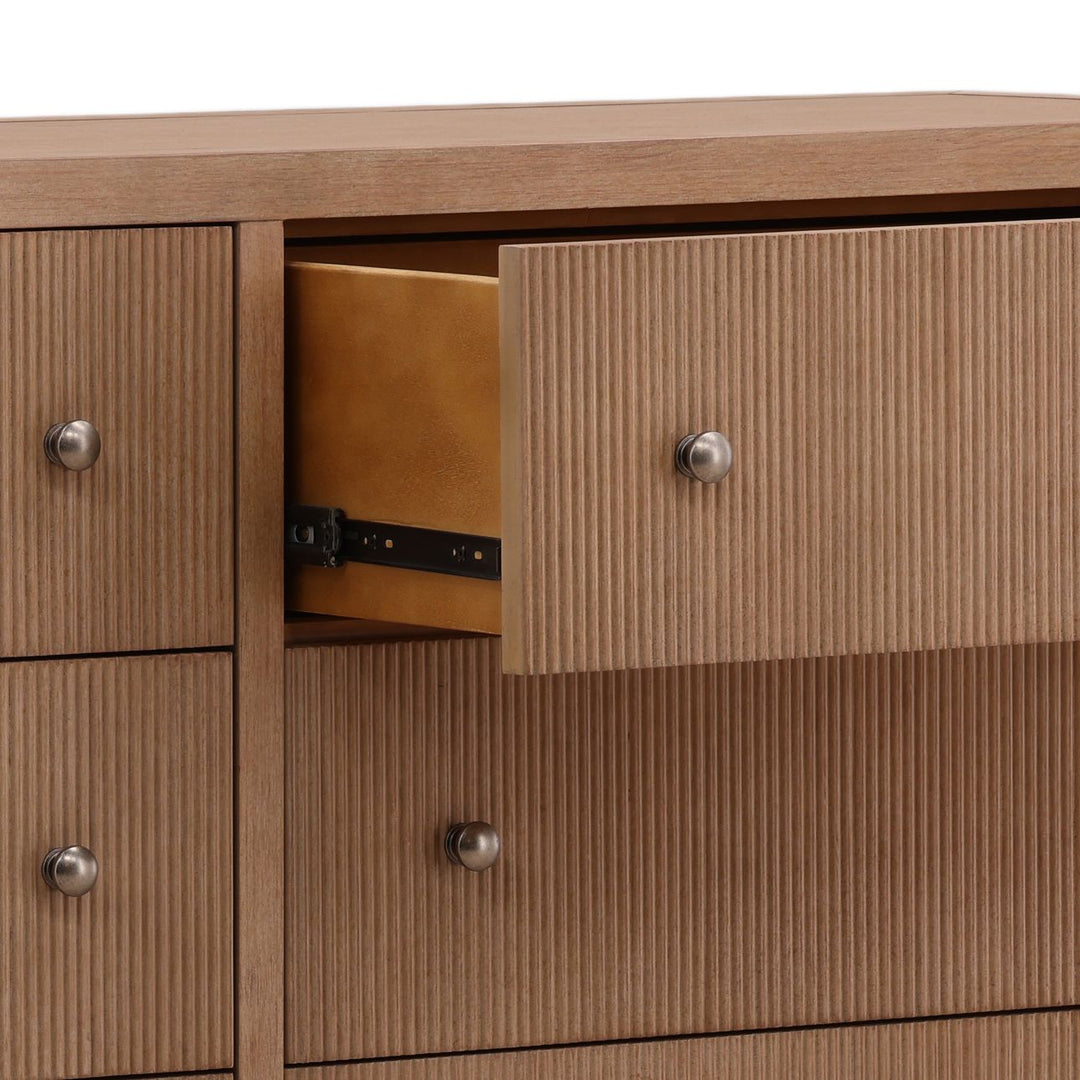 Toren Oak Veneer Dresser, Light Warm Wash, detail 2 view