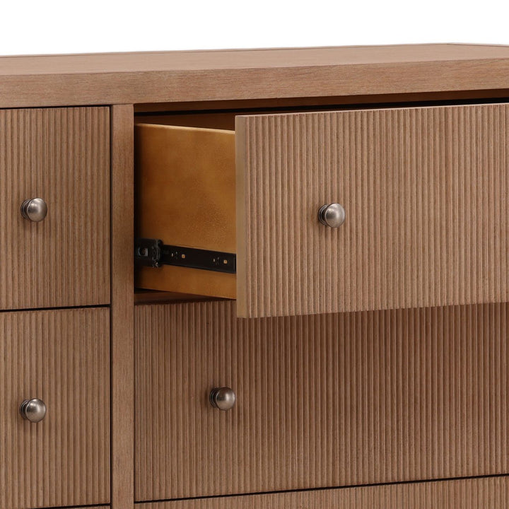 Toren Oak Veneer Dresser, Light Warm Wash, detail 2 view