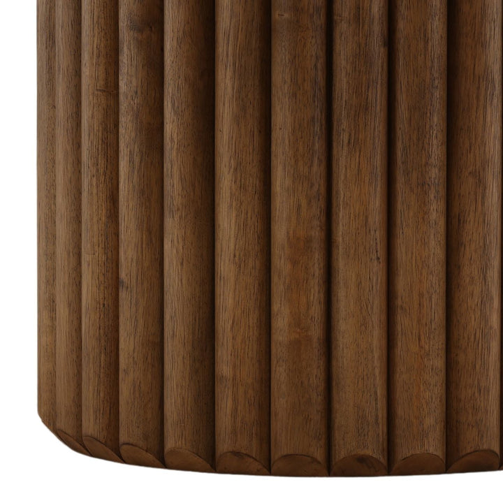 Hayden Dark Oak Veneer Round Dining Table, detail 2 view