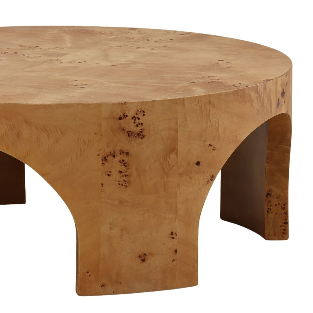 Paula Burl Veneer Coffee Table, detail 2 view