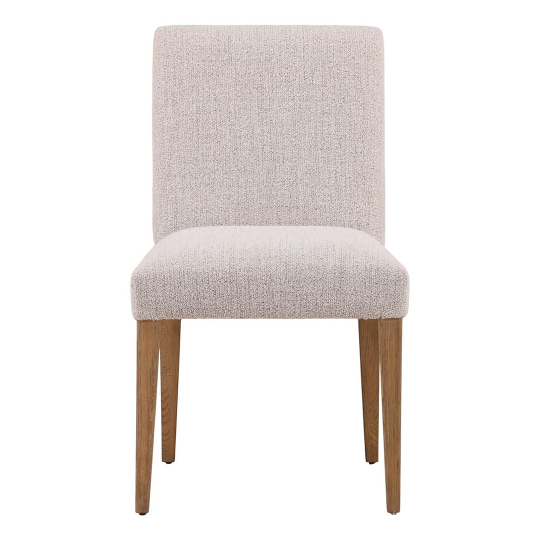 Lark Oak and Boucle Dining Chairs, Set of 2, front view