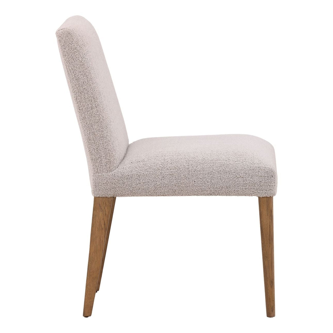 Lark Oak and Boucle Dining Chairs, Set of 2, profile view