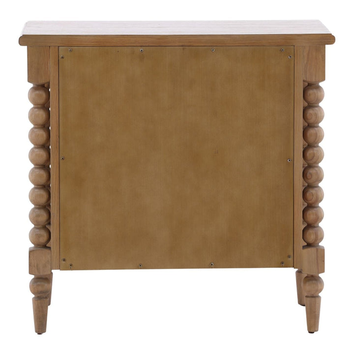 Marcella Two-Drawer Nightstand, Natural, back view