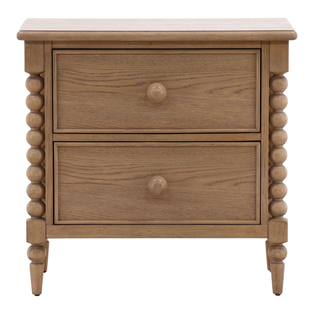 Marcella Two-Drawer Nightstand, Natural, front view
