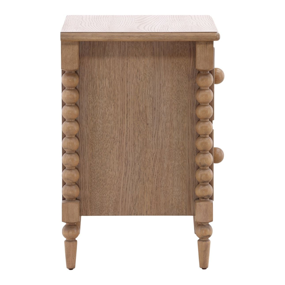 Marcella Two-Drawer Nightstand, Natural, profile view