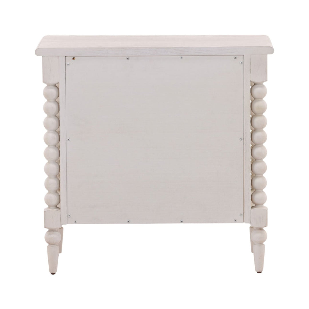 Marcella Two-Drawer Nightstand, Whitewash, back view