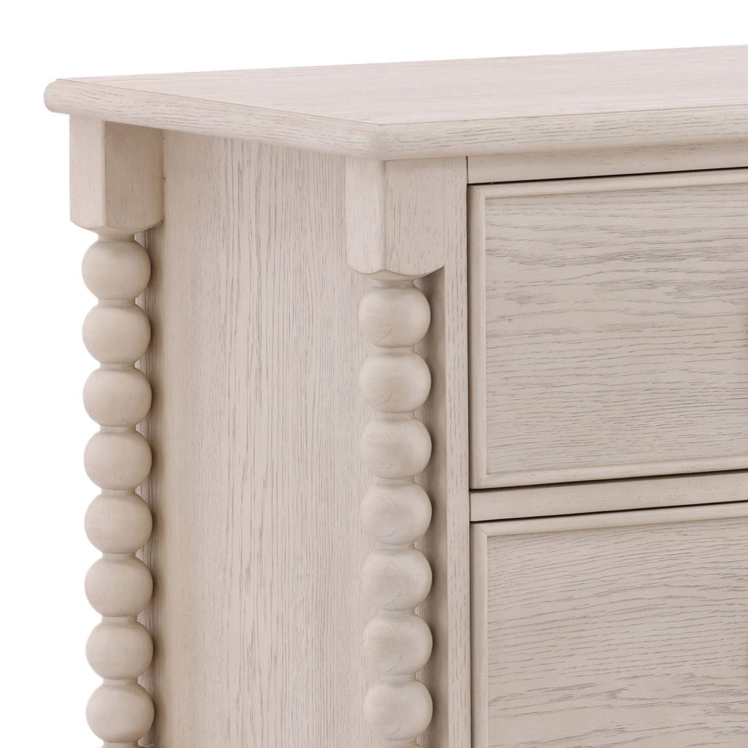 Marcella Two-Drawer Nightstand, Whitewash, detail 1 view