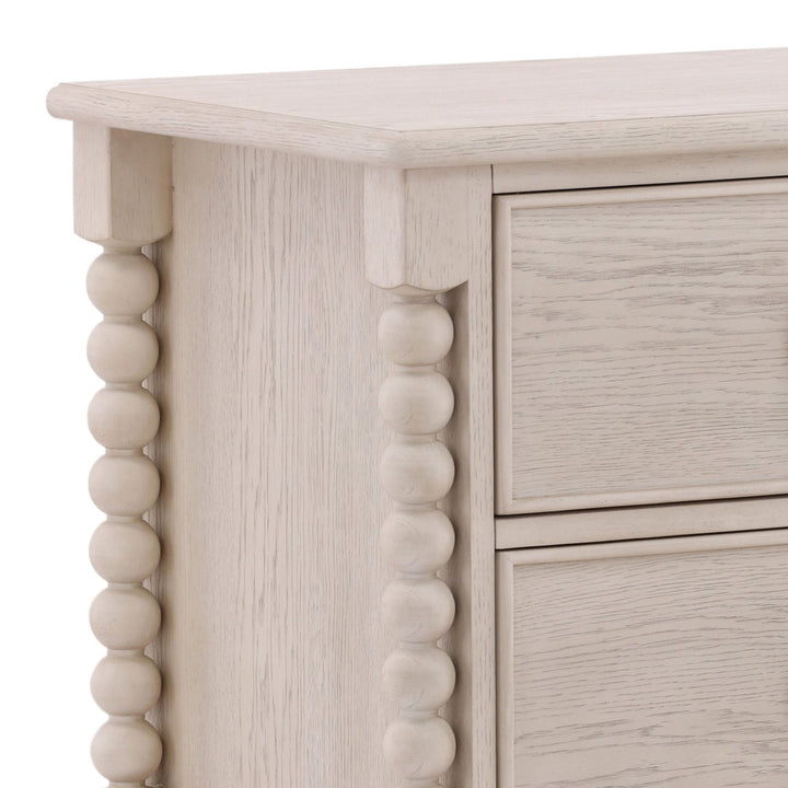Marcella Two-Drawer Nightstand, Whitewash, detail 1 view