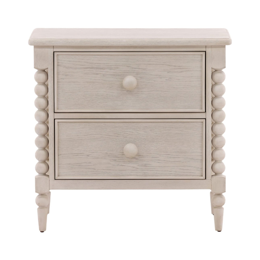 Marcella Two-Drawer Nightstand, Whitewash, front view
