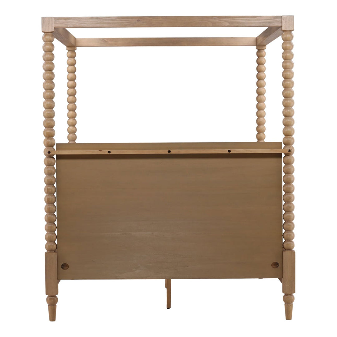 Marcella Oak Veneer Bed, Eastern King · Natural, back view