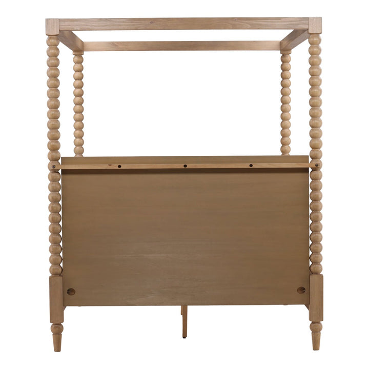 Marcella Oak Veneer Bed, Eastern King · Natural, back view