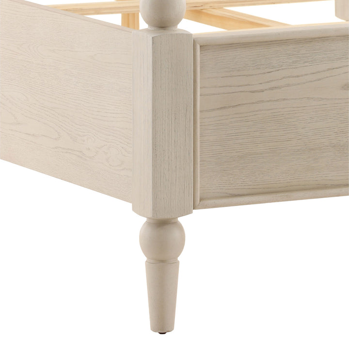 Marcella Oak Veneer Bed, Eastern King · Whitewash, detail 1 view