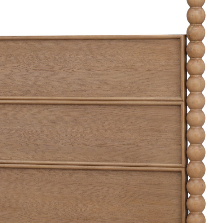 Marcella Oak Veneer Bed, Queen · Natural, detail 1 view