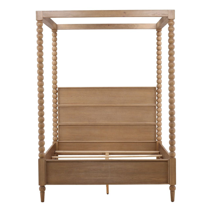 Marcella Oak Veneer Bed, Queen · Natural, front view