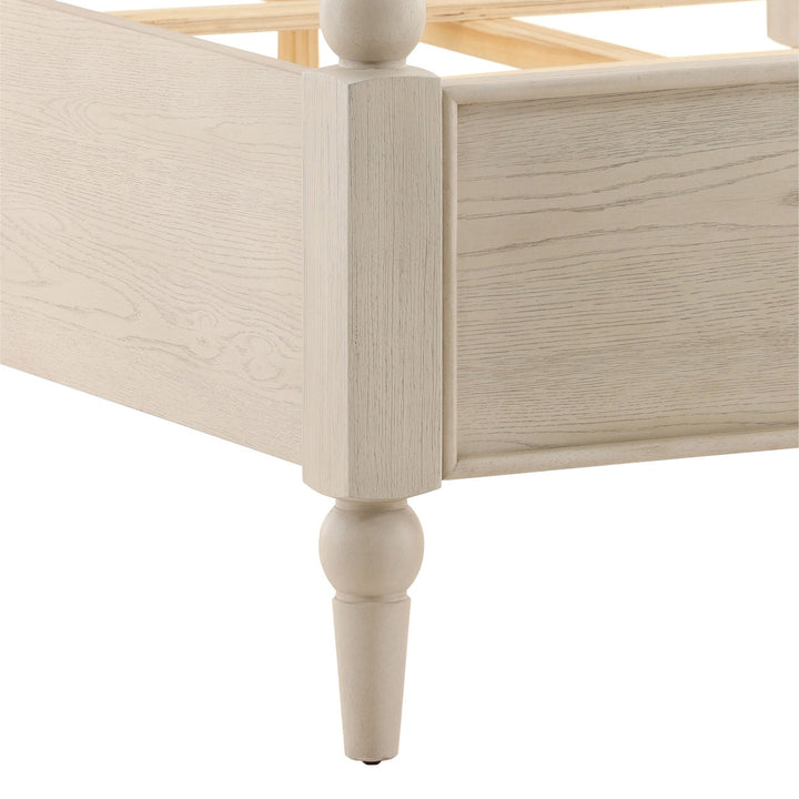 Marcella Oak Veneer Bed, Queen · Whitewash, detail 1 view