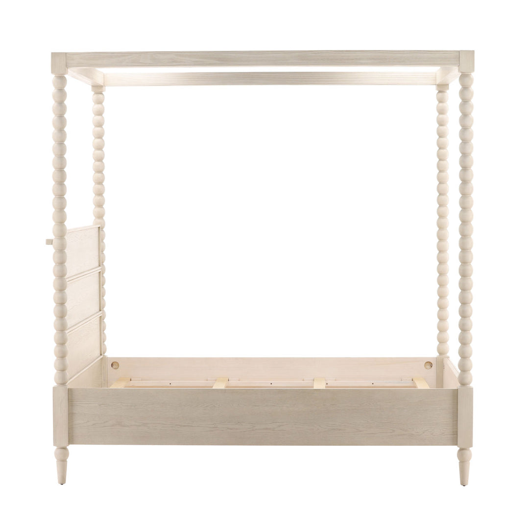 Marcella Oak Veneer Bed, Queen · Whitewash, profile view