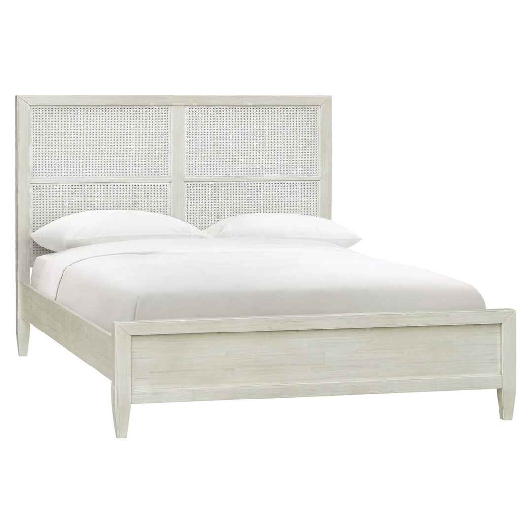 Luca Acacia and Rattan Bed, Eastern King, three-quarter studio view