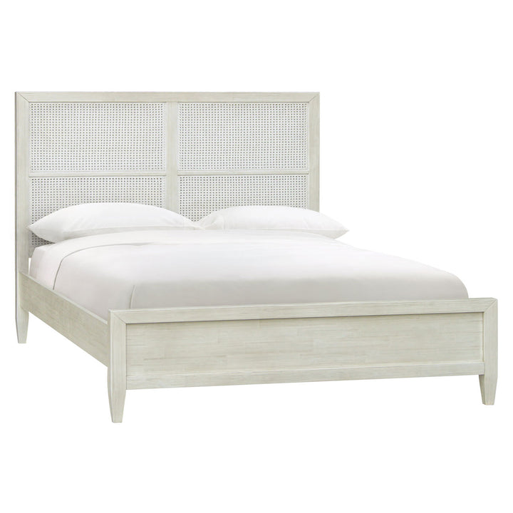 Luca Acacia and Rattan Bed, Eastern King, three-quarter studio view
