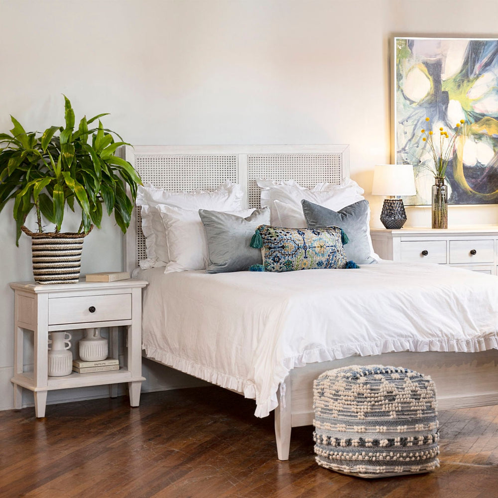 Luca Acacia and Rattan Bed, Queen, lifestyle view