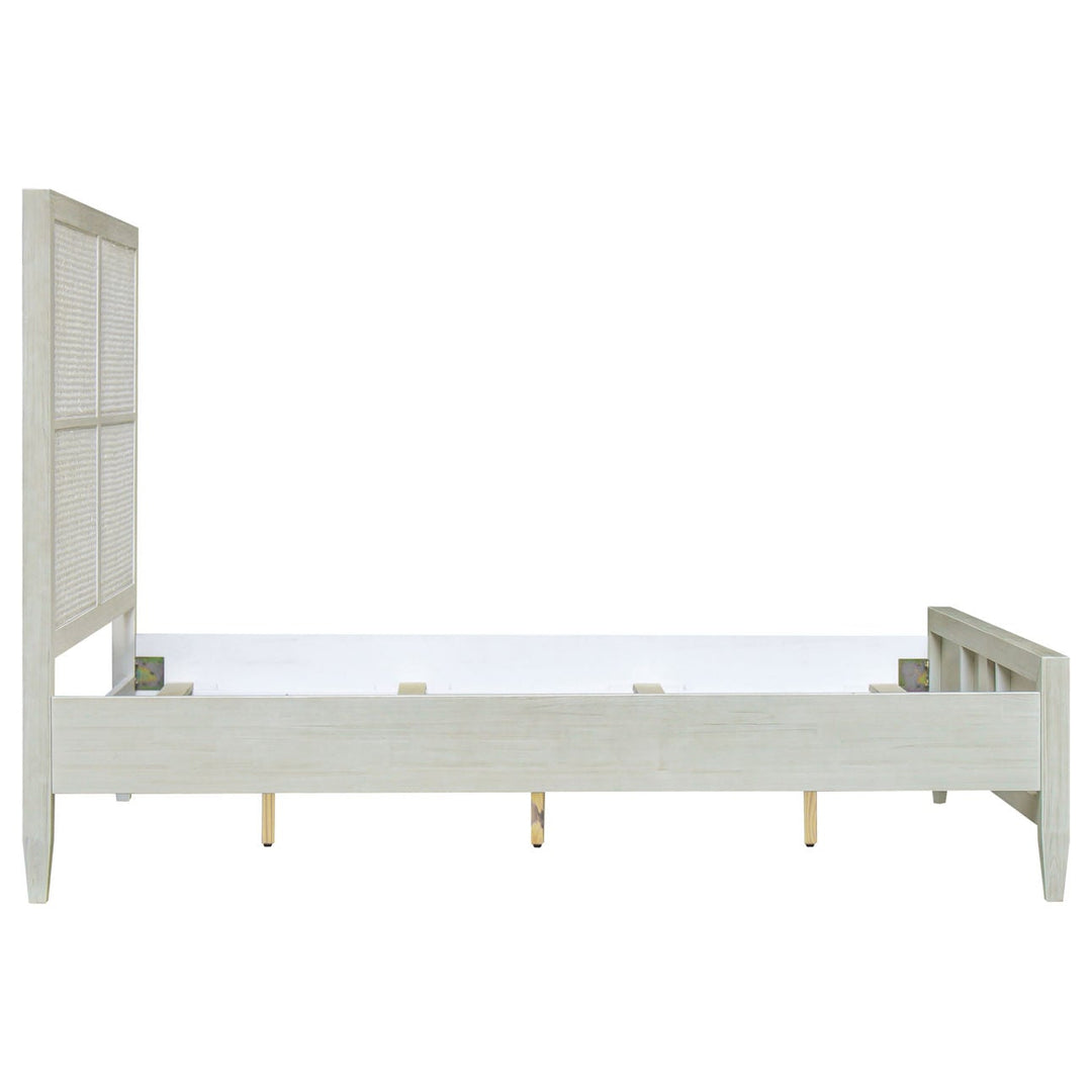 Luca Acacia and Rattan Bed, Queen, profile view