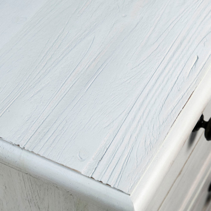 Luca Three-Drawer Acacia Nightstand, detail 1 view
